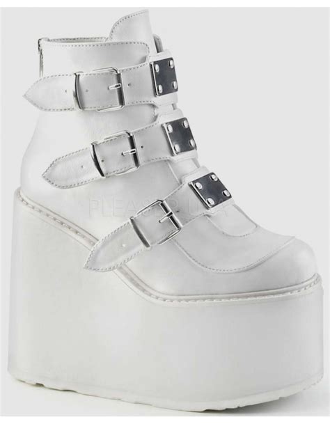 White Swing 105 Platform Wedge Ankle Boot Gothic Boots For Women