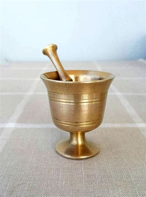 Vintage Brass Mortar And Pestle Small Mortar With Pestle Mini