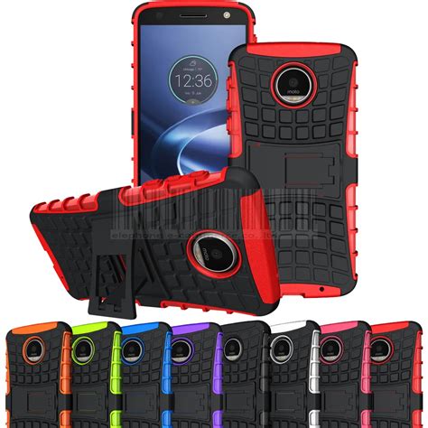 Dual Layer Pc Tpu Armor Shockproof Protective Kickstand Rugged Case For Motorola Moto Z Xt1650