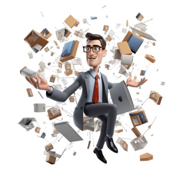 D Cartoon Businessman Generative Ai Businessman Business Work Png