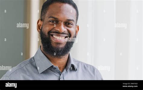 Headshot Positive Adult Bearded African American Male Company Manager Worker Leader Boss Ceo