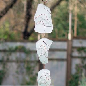 Wind Chime Pastel Beach Glass Sea Glass Copper Outdoor Etsy Canada