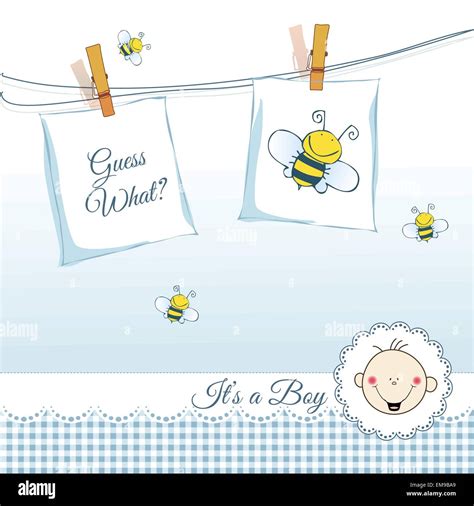 Baby boy announcement Stock Vector Image & Art - Alamy