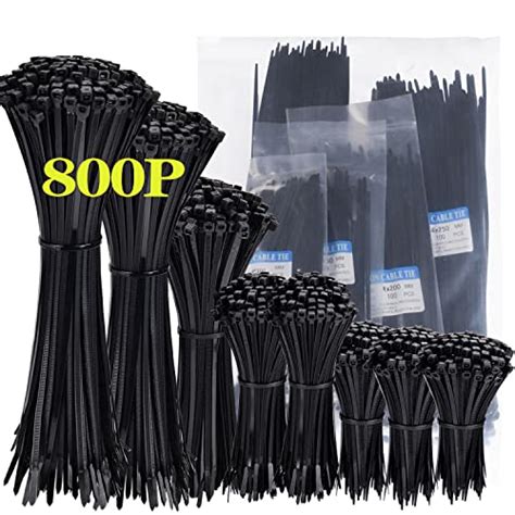 800 Pack Zip Ties Assorted Sizes 4 6 8 10 12 Inch Cable Ties 40lbs