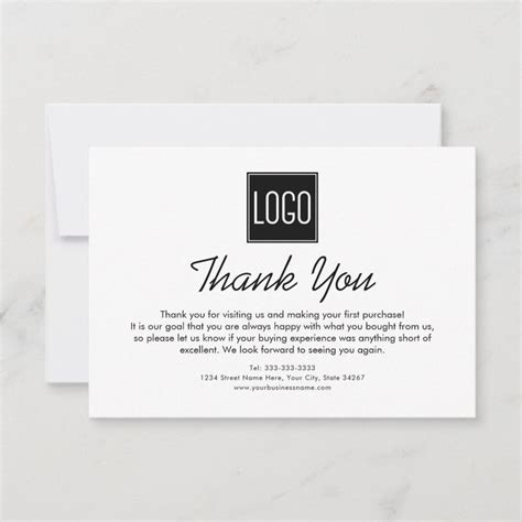 Business Thank You Note | Your Logo | Zazzle | Business thank you notes, Thank you card design ...