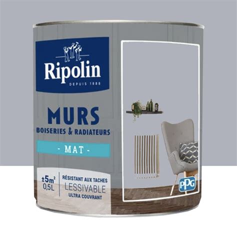 Peinture Murs Boiseries Radiateurs RIPOLIN Mat Gris Sirius Pas Cher