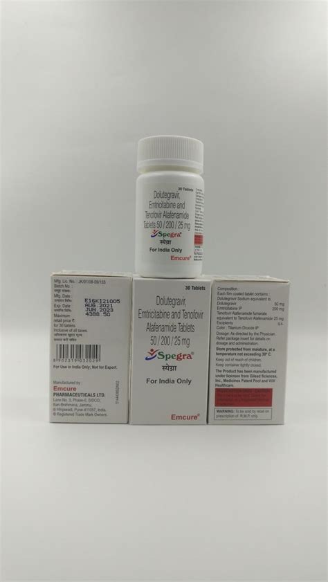 Spegra Dolutegravir 50mg Emtricitabine 200mg And Tenofovir