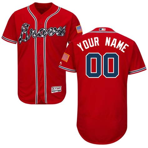 Youth Authentic Atlanta Braves Personalized Alternate Red Baseball