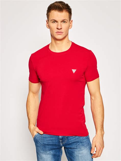 Guess T Shirt M Ri J Czerwony Super Slim Fit Modivo Pl