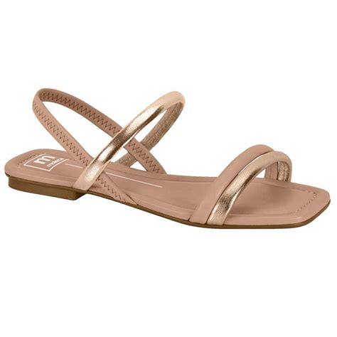 Sand Lia Rasteira Feminina Ouro Rosado Nude Moleca Bege