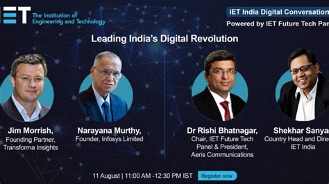 N R Narayana Murthy Will Speak At IET India Digital Conversations About