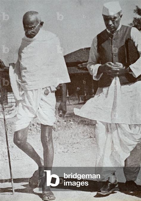 Mahatma Gandhi And Jawaharlal Nehru At Sevagram