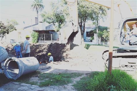 Obras en Saladillo Entubamiento de desagües pluviales