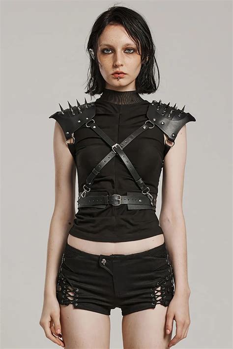 Spiked Shoulder Armor Body Harness Vampirefreaks In 2024 Body