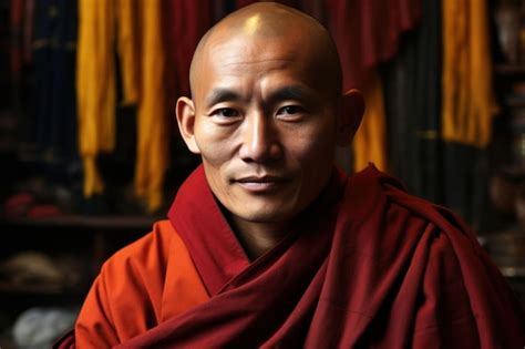 Premium Ai Image Closeup Photo Of A Tibetan Monk