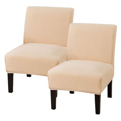 CJC Armless Accent Chair Cover 2 Pack Stretch Knitted Chair Slipcover ...