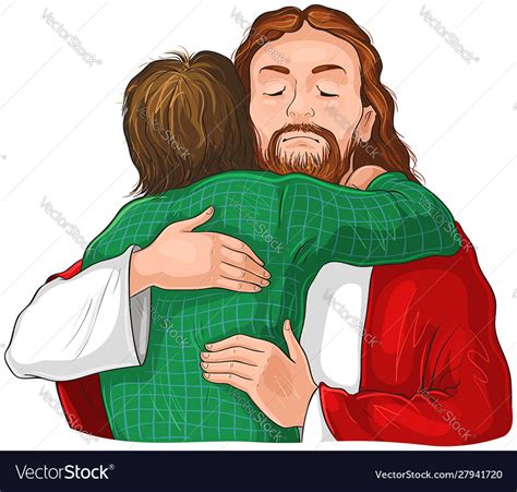 Jesus Hugging Child Clip Art