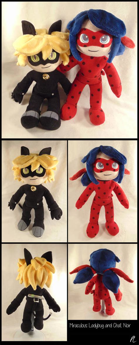 Ladybug and Chat Noir Plushies by DizzieFox on DeviantArt