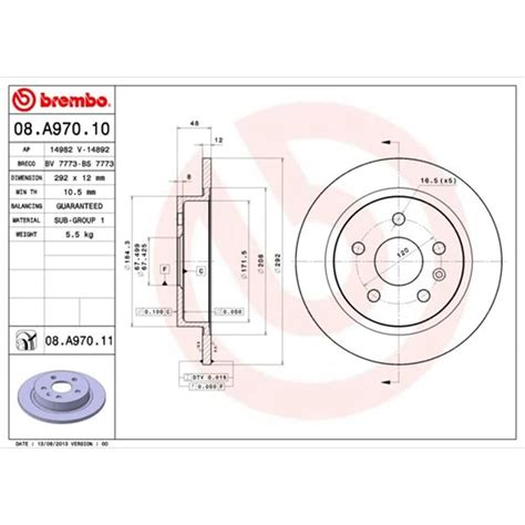 2X BREMBO BREMSSCHEIBEN 292mm VOLL HINTEN PASSEND FÜR CHEVROLET MALIBU OPEL