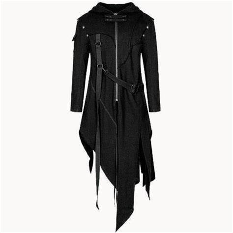 Halloween Mens Gothic Hooded Long Coatmens Steampunk Long Etsy New