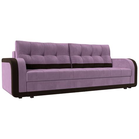 Диван-кровать прямой с ящиком для белья сиреневый, шоколадный "Марсель ...