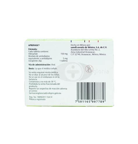 APROVASC 150MG 5MG CON 14 TABLETAS