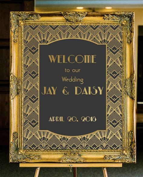 Roaring 20s Great Gatsby Wedding Welcome Sign Digital Etsy Great Gatsby Wedding Wedding