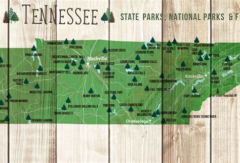 Tennessee Map Tennessee Gifts National Park Map Tennessee - Etsy ...