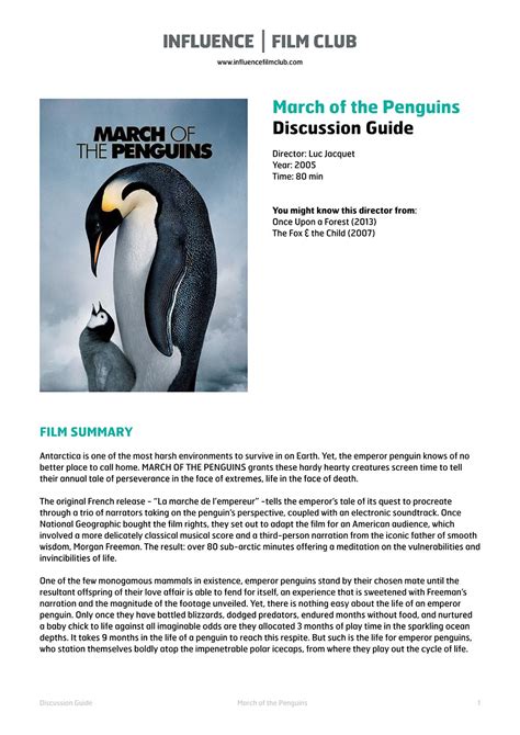 March of the Penguins | Influence Film Club