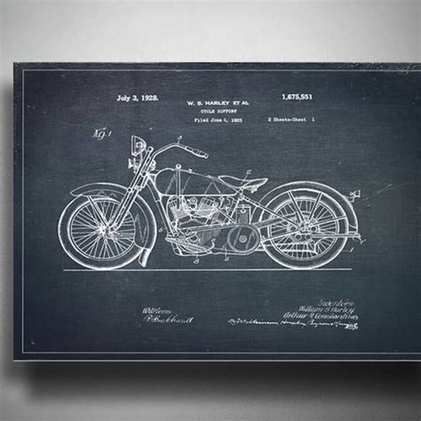 Harley Davidson Patent Art Etsy