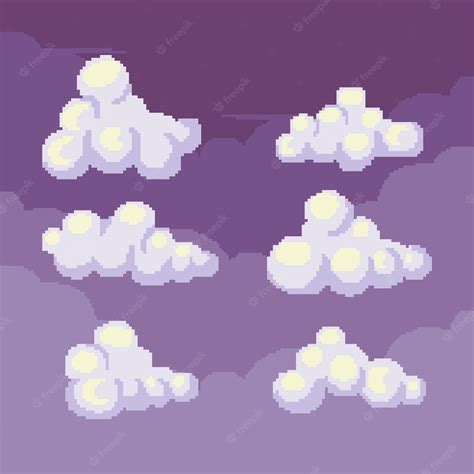 Free Vector Flat Design Pixel Art Cloud Illustration