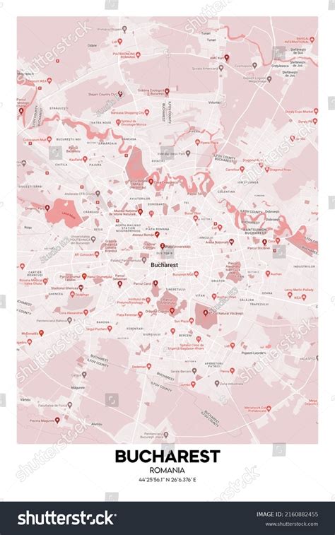 Poster Bucharest Romania Map Illustration Bucharest Stock Illustration ...