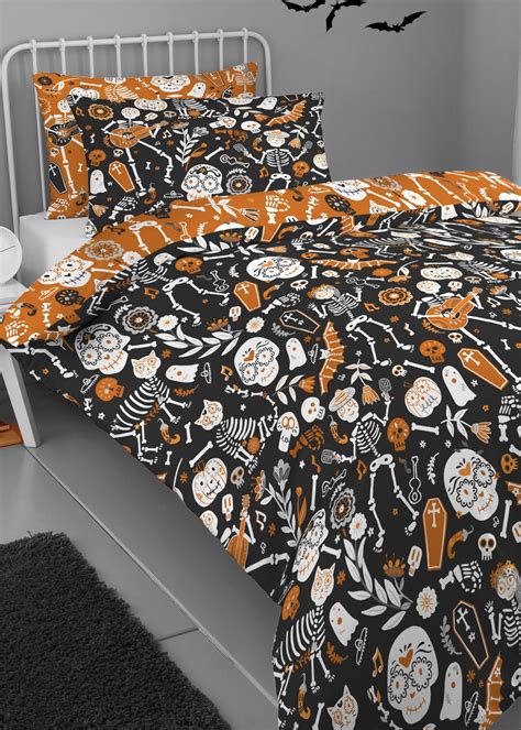 Bedlam Halloween Day Of The Dead Duvet Cover Set Matalan