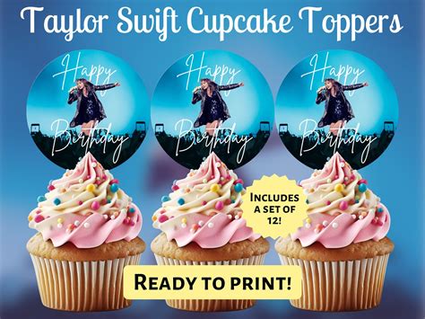 Printable Taylor Swift Cupcake Toppers Taylor Swift Birthday - Etsy