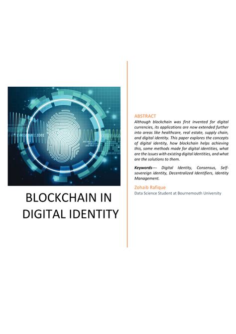 Pdf Blockchain In Digital Identity