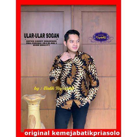 Jual ATASAN BATIK PREMIUM KEMEJA BATIK SOLO Lengan Panjang Lapis Furing