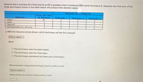 Solved Resource Assume That A Business Firm Finds That Its Chegg