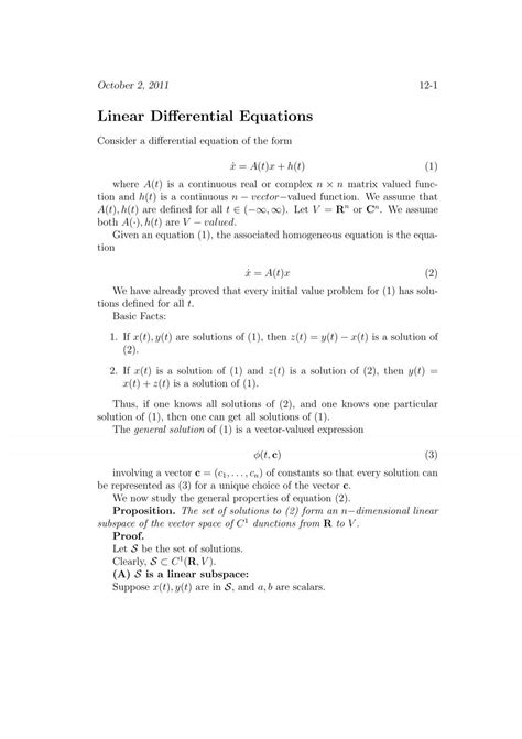 Linear Differential Equations