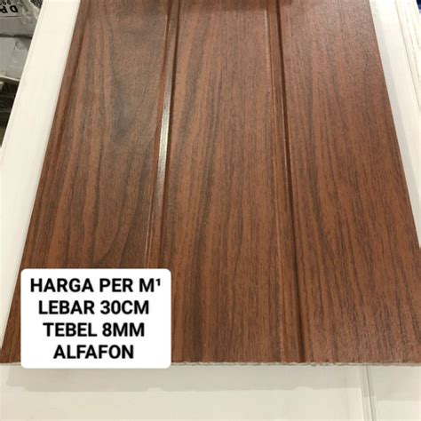 Jual Plavon PVC Alfafon Serat Kayu Jati Coklat Tua Doff NF 30608