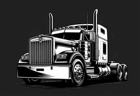 Modern Kenworth W900 Semi Truck Svg Commercial Use Vector Digital