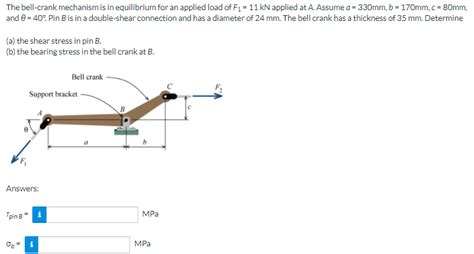 Solved The bell-crank mechanism is in equilibrium for an | Chegg.com