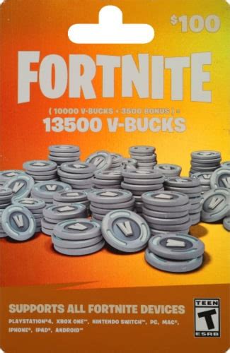 Fortnite 13500 V-Bucks ($100) Gift Card, 1 ct - Kroger