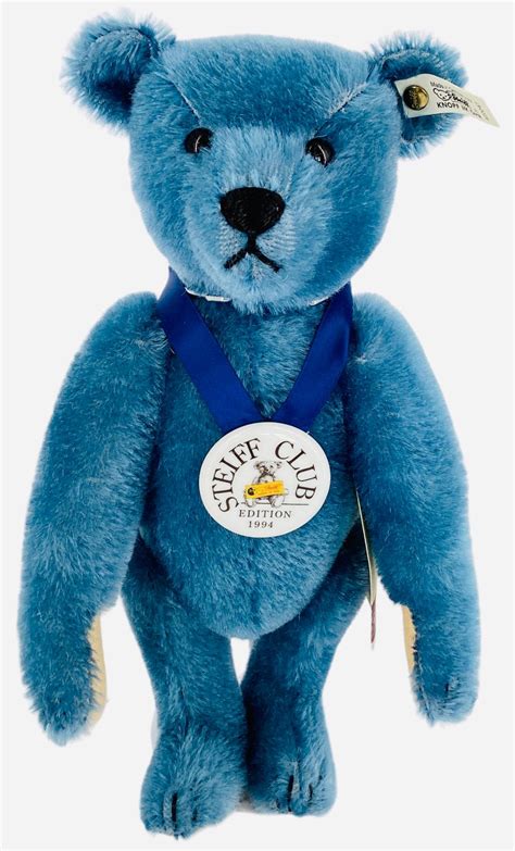 Lot Original Steiff Teddy Bear 1908 Blue Replica