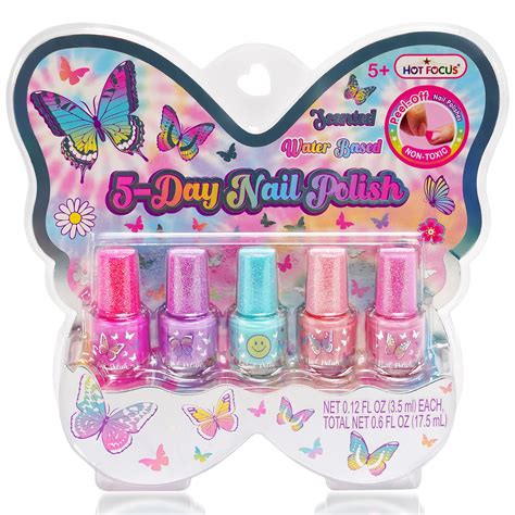 Hot Focus Kids Nail Polish Set for Girls - 5 Piece Colorful Scented ...