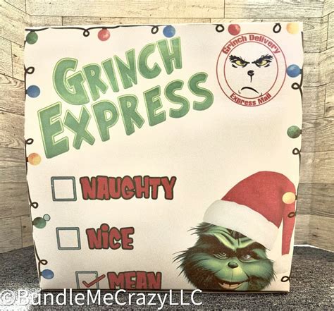 Grinch Express Box Template For T Boxes 105 X 105 X 55 Etsy