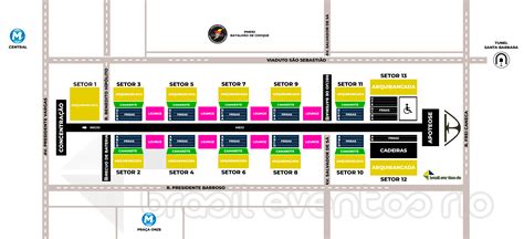 Mapa do Sambódromo Rio de Janeiro - Brasil Eventos Rio