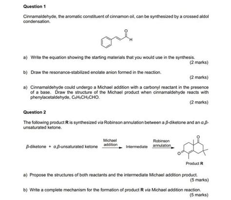 Solved Cinnamaldehyde The Aromatic Constituent Of Cinnamon