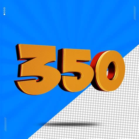 Premium Psd 3d Render Number 350 Font Wafer