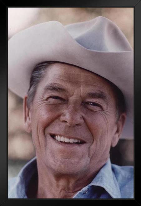 Ronald Reagan Cowboy Hat Photo Black Wood Framed Poster 14x20 - Poster ...