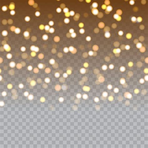 Falling Gold Sparkles On Transparent Background Vector Stock Vector